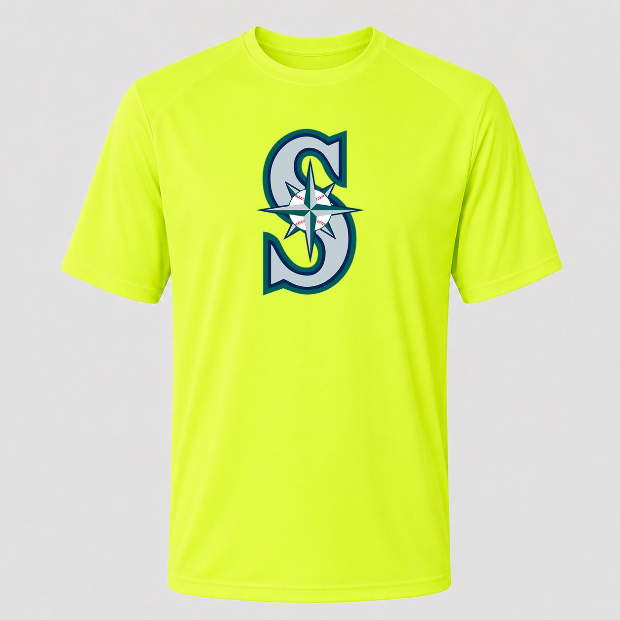 Men's Seattle Mariners Performance T-Shirt - Safety Green