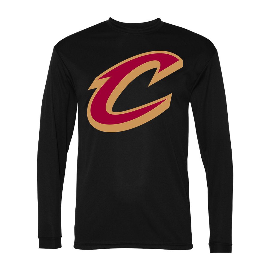 Men's Cleveland Cavaliers Polyester Long Sleeve T-Shirt - Black