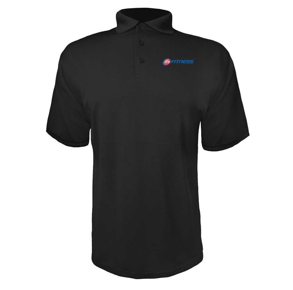 24 Hour Fitness men's polyester polo in Black