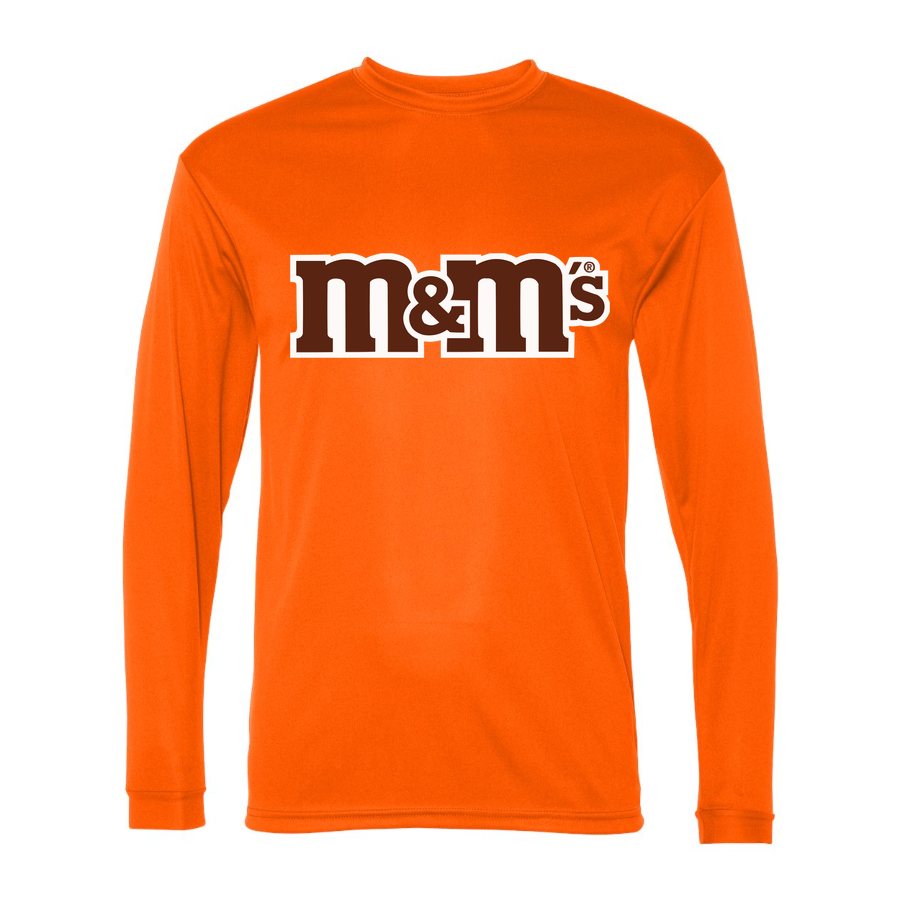 Men's M&M's Polyester Long Sleeve T-Shirt - Safety Orange