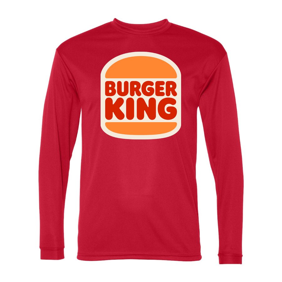 Men's Burger King Polyester Long Sleeve T-Shirt - Red