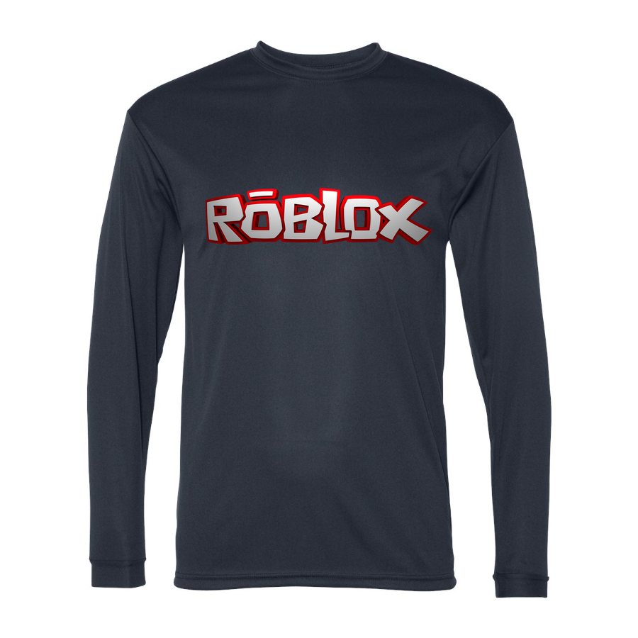 Men's Roblox Polyester Long Sleeve T-Shirt - Navy