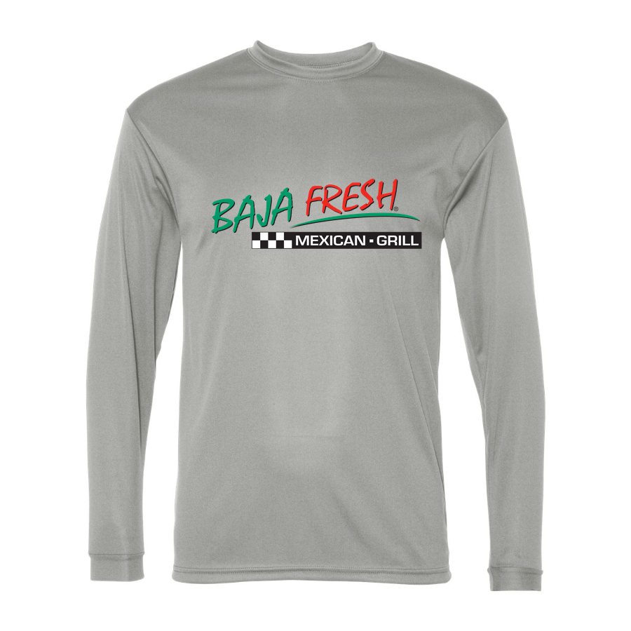Men's Baja Fresh Polyester Long Sleeve T-Shirt - Silver