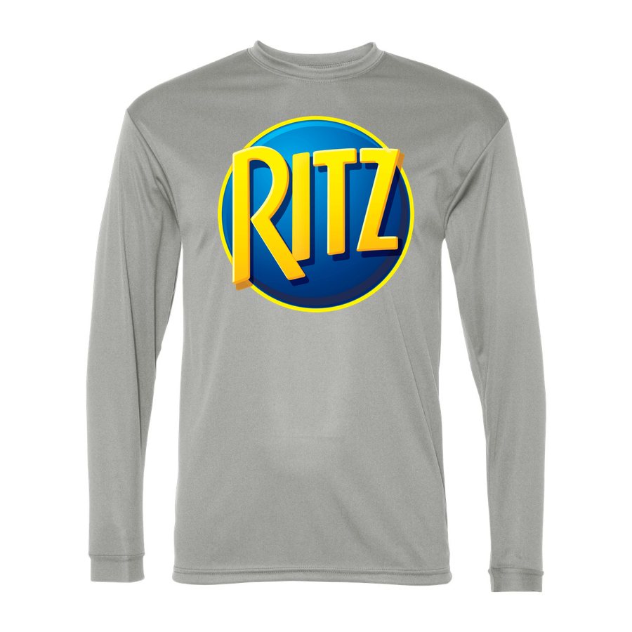 Men's Ritz Mondelez food Polyester Long Sleeve T-Shirt - Silver