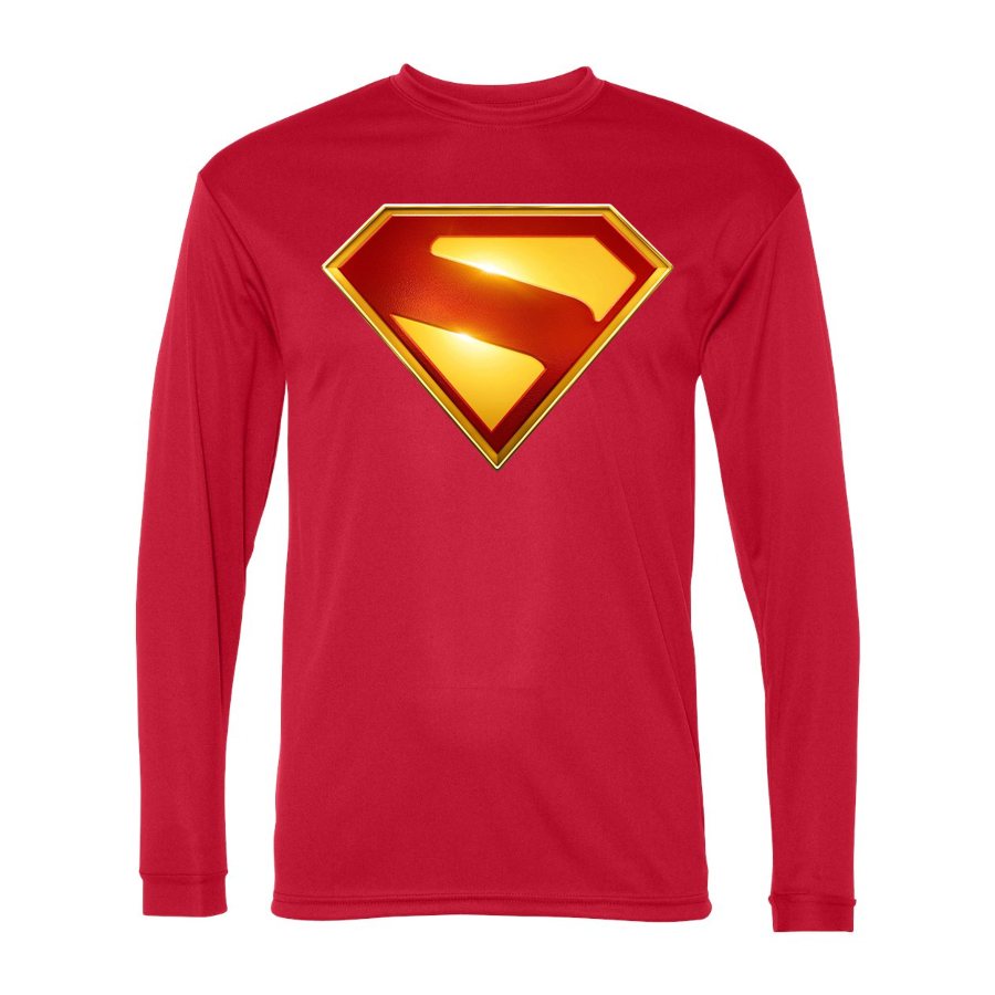 Men's Superman 2025 Polyester Long Sleeve T-Shirt - Red