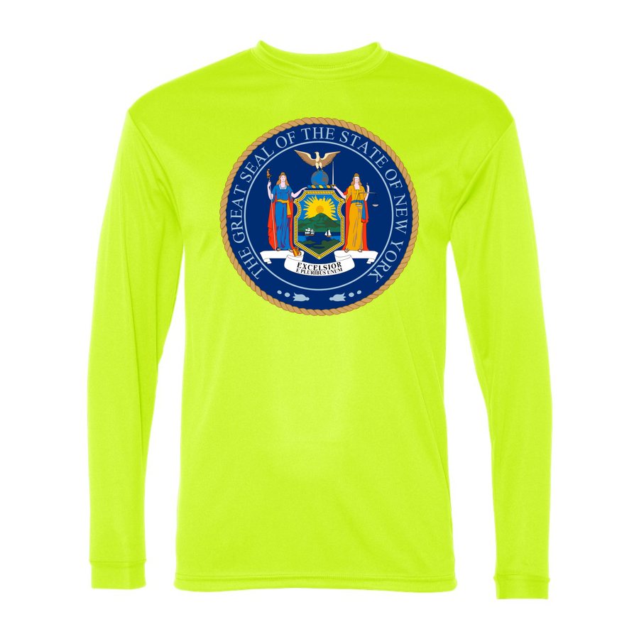 Men's New York Polyester Long Sleeve T-Shirt - Safety Yellow
