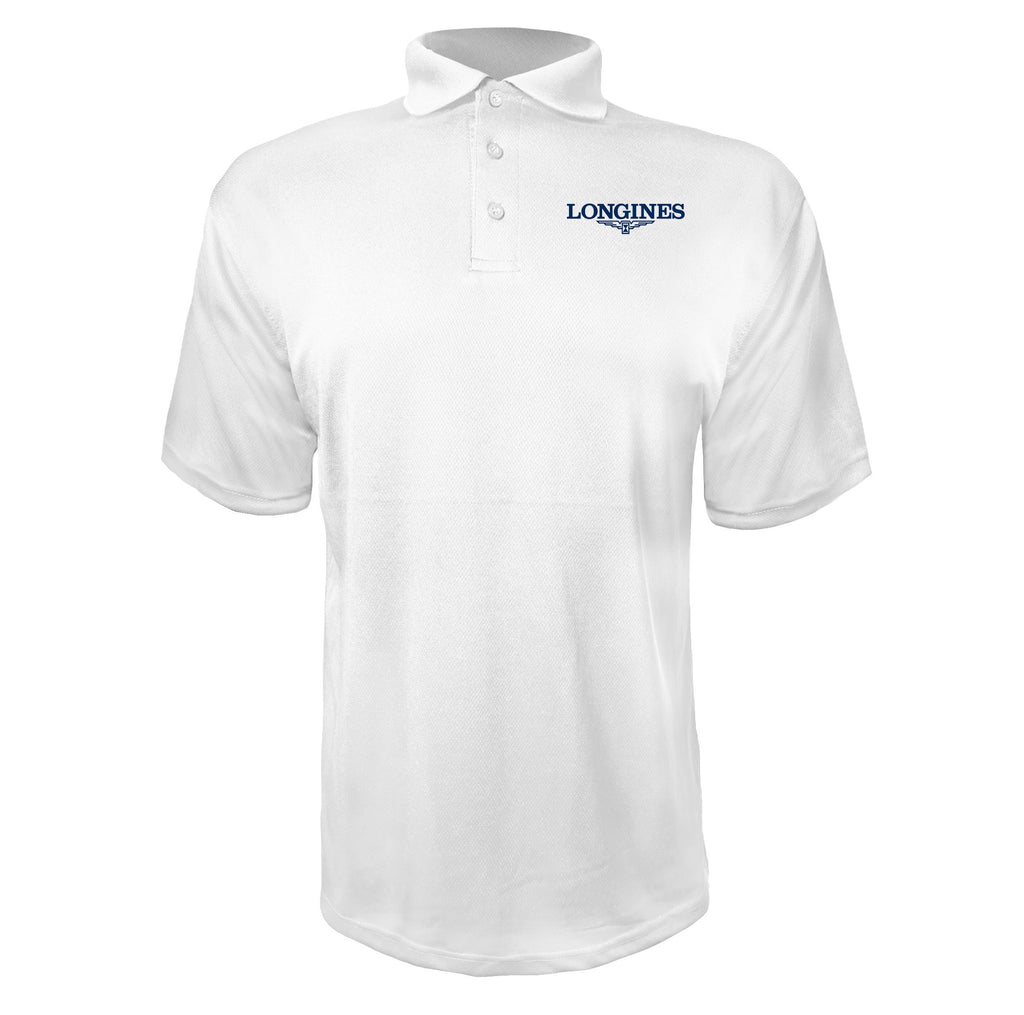 Longines men's polyester polo in White