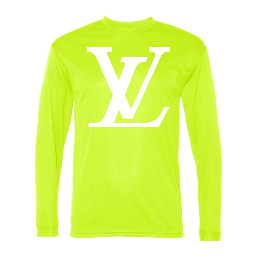 Men's Louis Vuitton white Polyester Long Sleeve T-Shirt - Safety Yellow