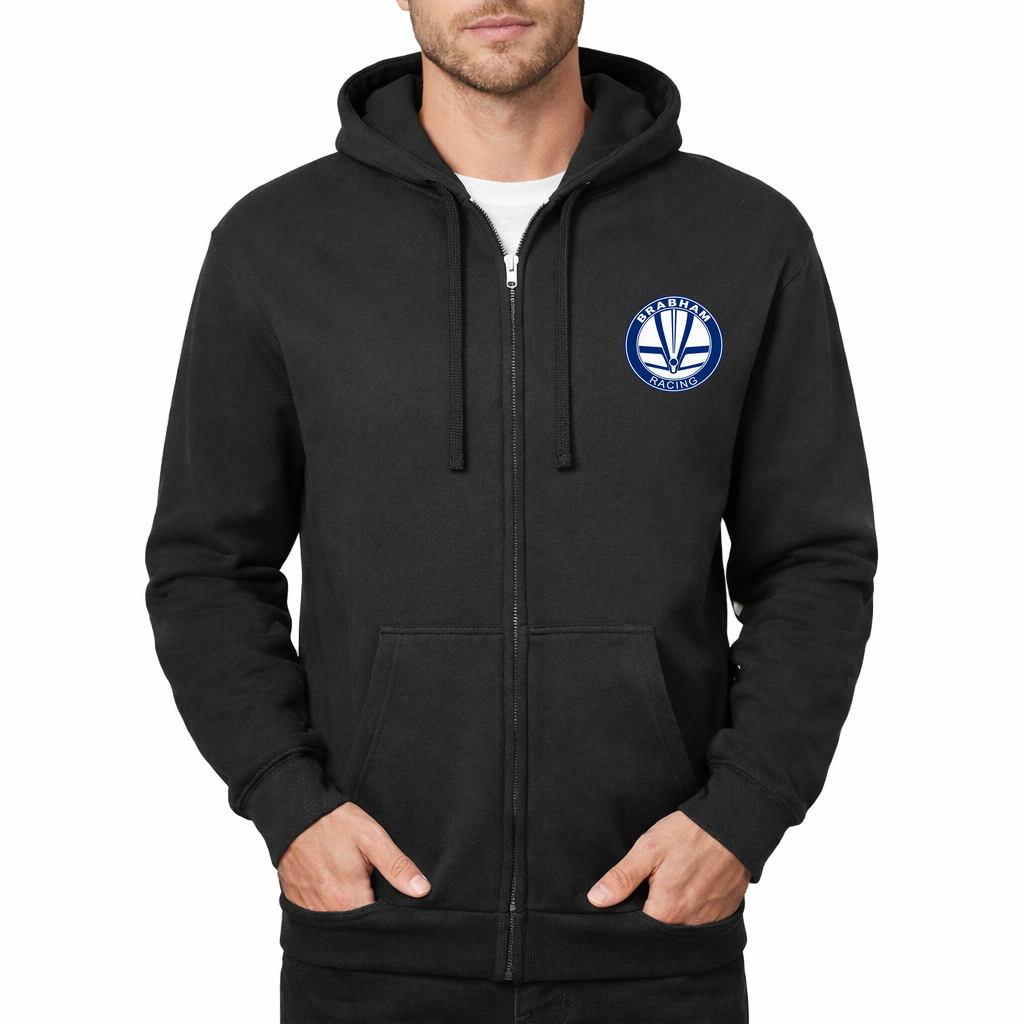 Men's Brabham Racing Zipper Hoodie - Black