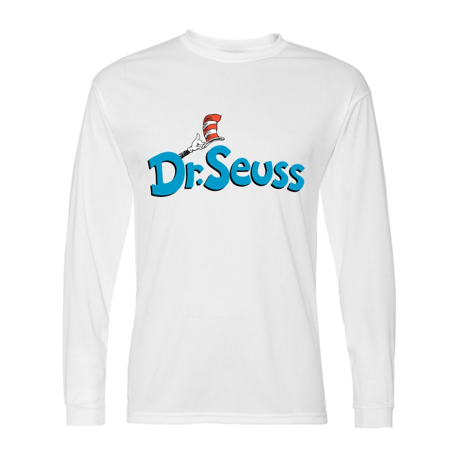 Men's Dr. Seuss Polyester Long Sleeve T-Shirt - White