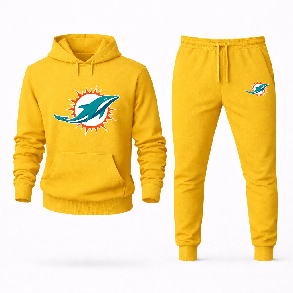 Miami Dolphins Hoodie and Joggers Set - Yellow