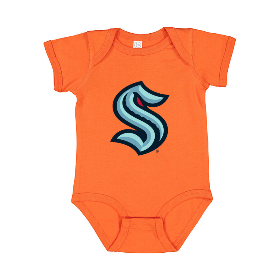 Seattle Kraken Baby Romper Onesie - Orange