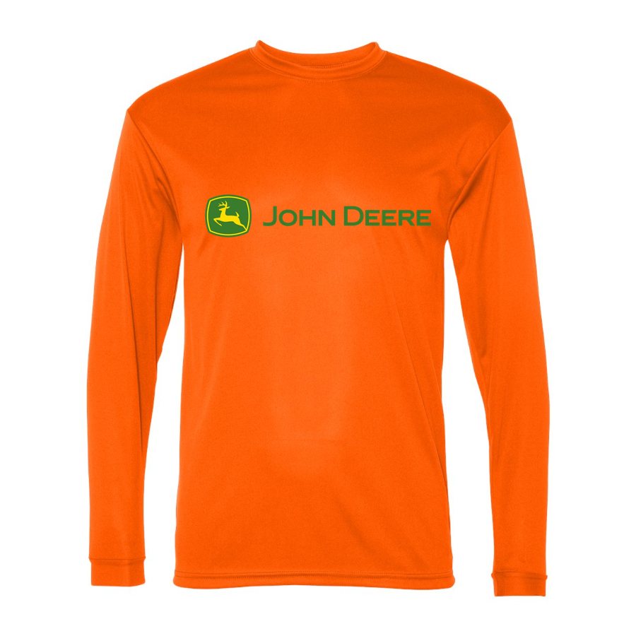 Men's John Deere Polyester Long Sleeve T-Shirt - Safety Orange