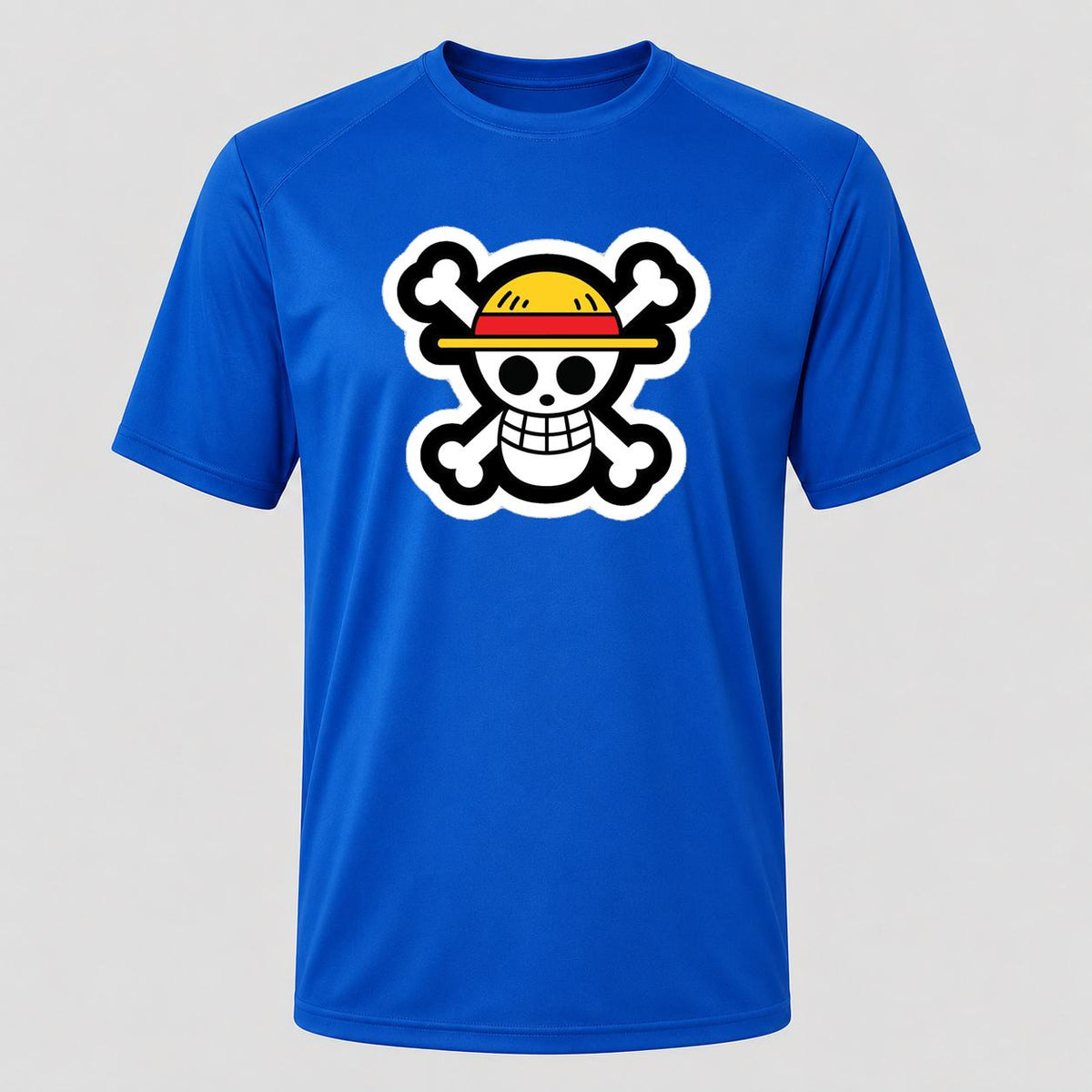 Men's Straw Hat Luffy Performance T-Shirt - Royal Blue