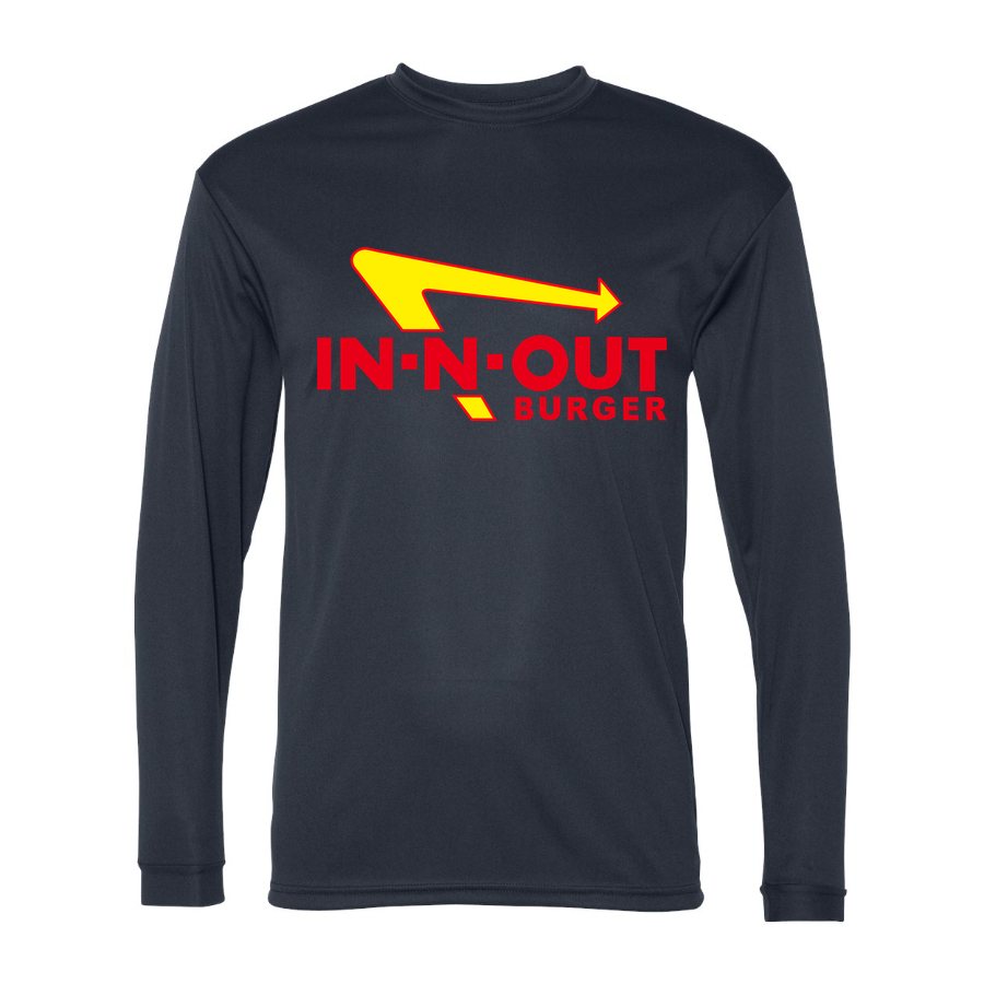 Men's In N Out Burger Polyester Long Sleeve T-Shirt - Navy