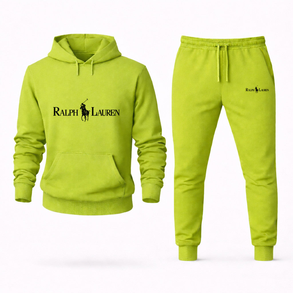 Polo Ralph Lauren Black Hoodie and Joggers Set - Lime Green
