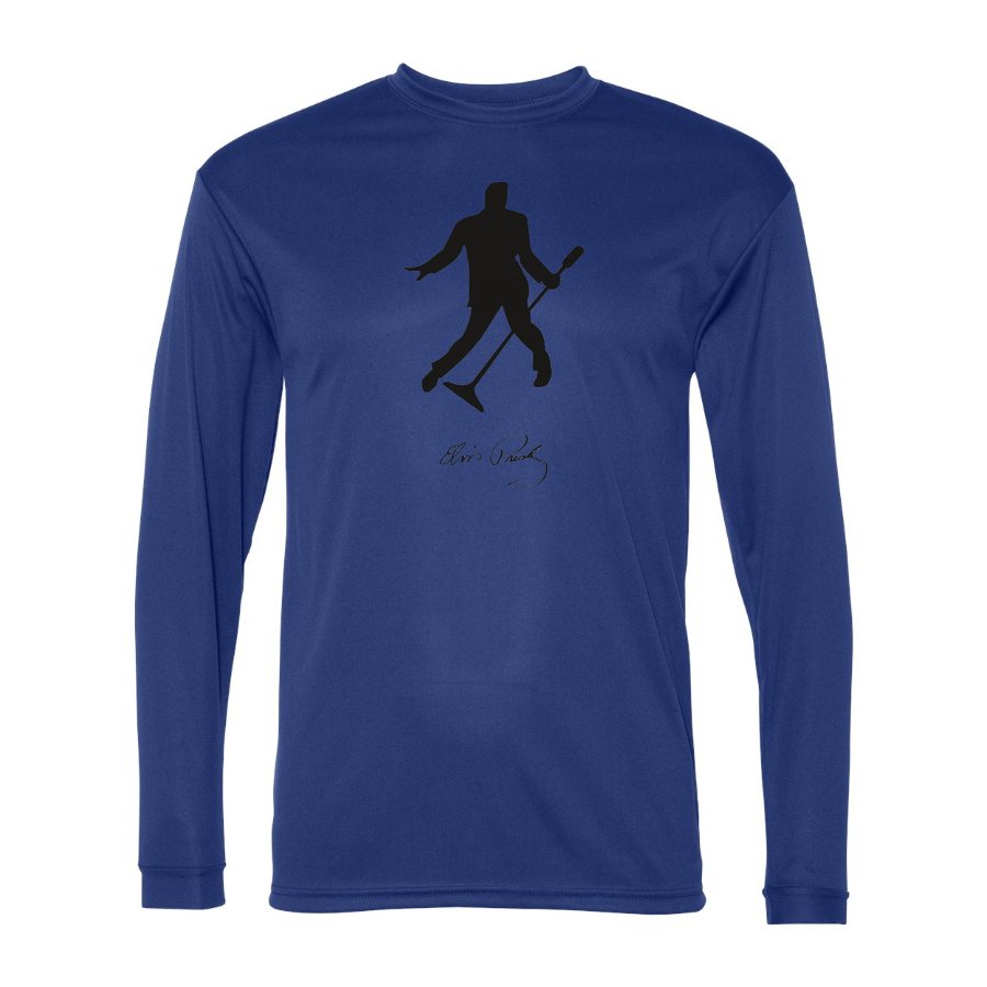 Men's Elvis Presley Polyester Long Sleeve T-Shirt - Royal Blue