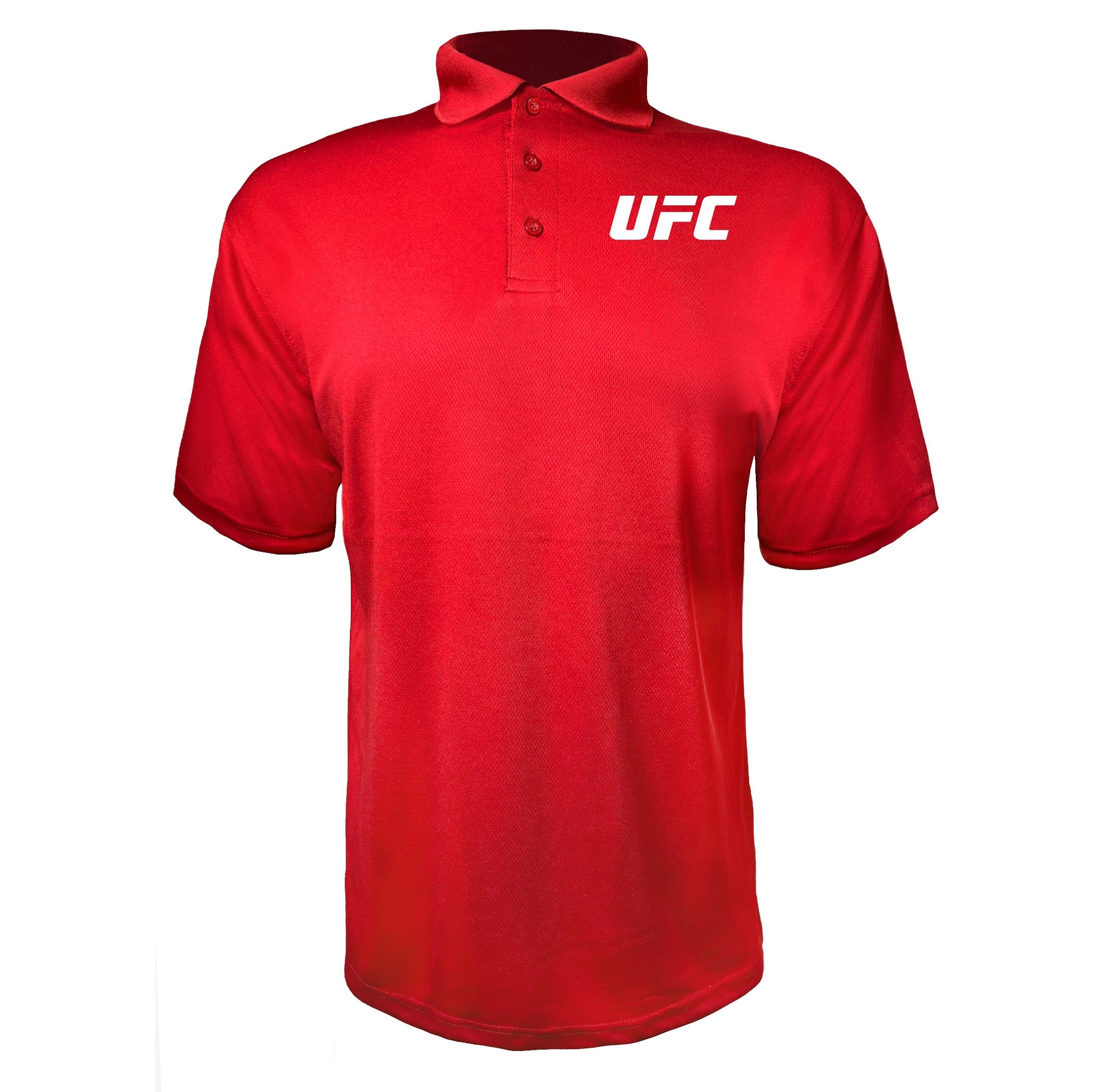 UFC White Red polyester polo
