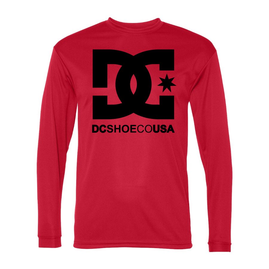 Men's DC Polyester Long Sleeve T-Shirt - Red