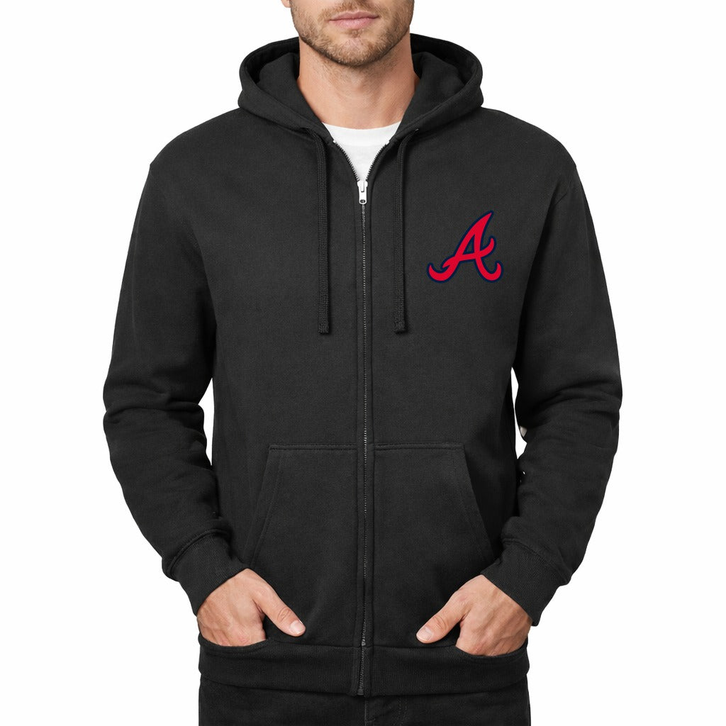 Men's Atlanta Braves Zipper Hoodie - Black