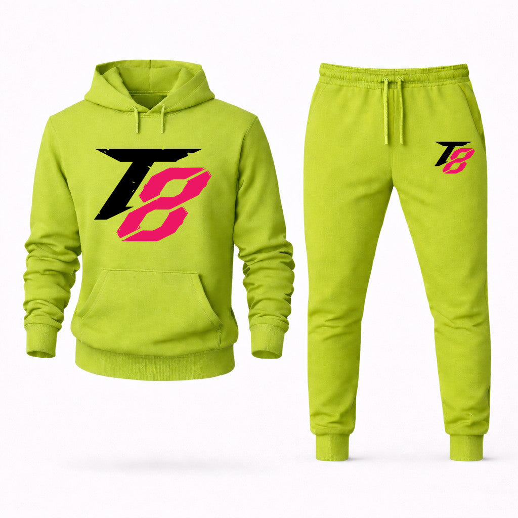 Tekken 8 Black Hoodie and Joggers Set - Lime Green