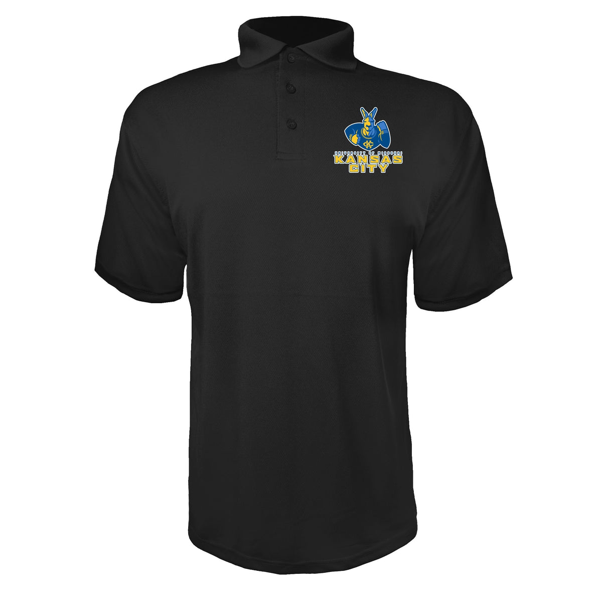 UMKC Kangaroos Black polyester polo