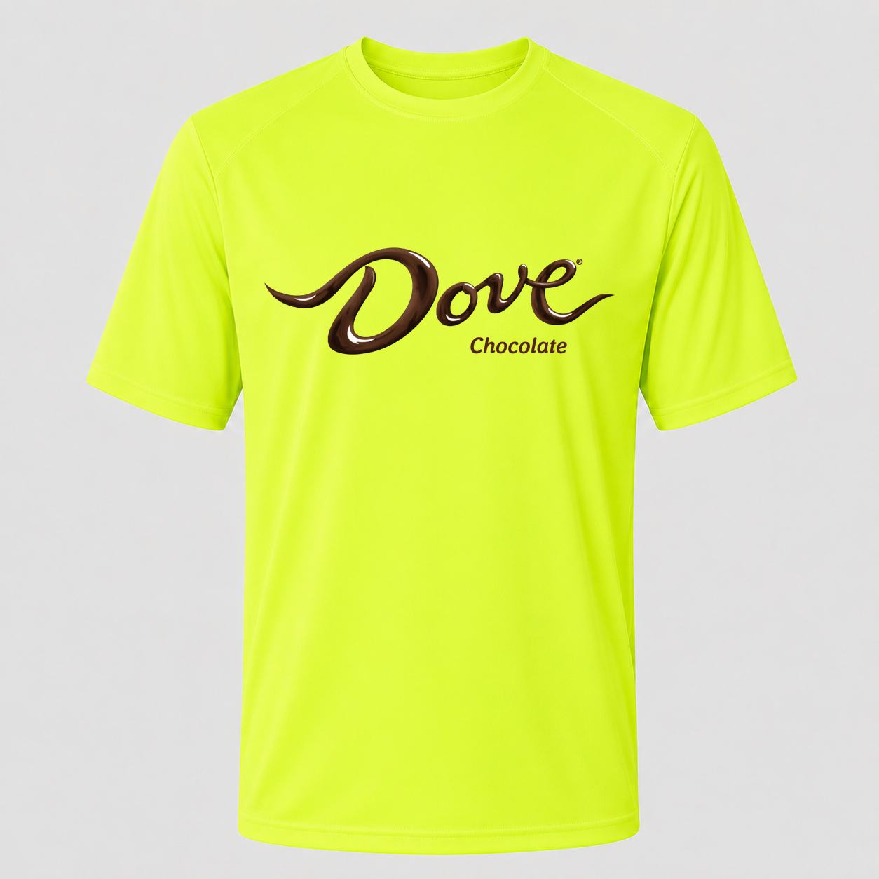 Men's Dove Chocolate Performance T-Shirt - Safety Green