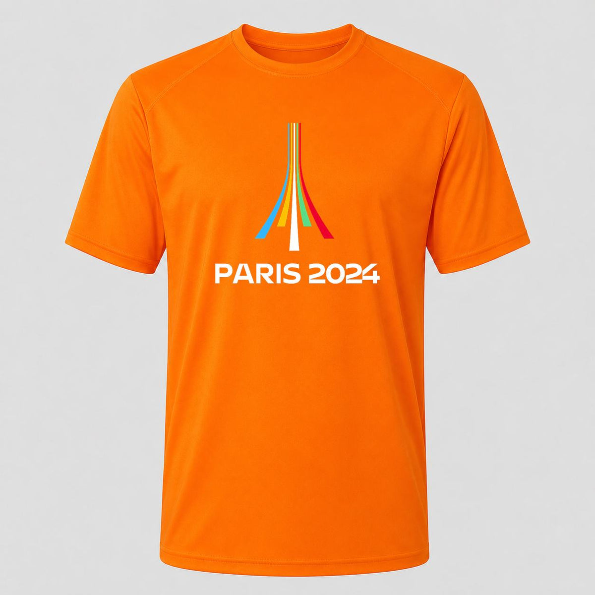Men's Paris 2024 Olympics White Performance T-Shirt - Orange