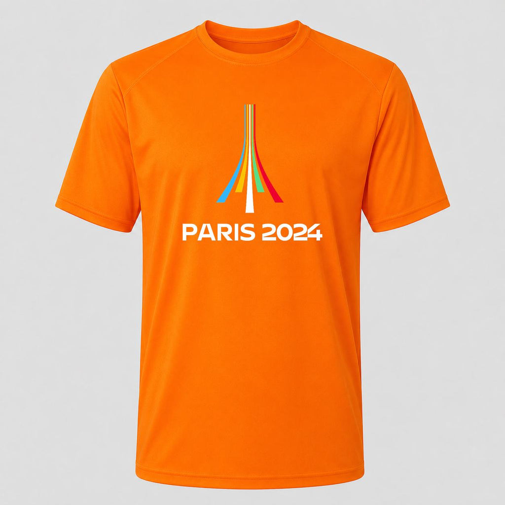 Men's Paris 2024 Olympics White Performance T-Shirt - Orange