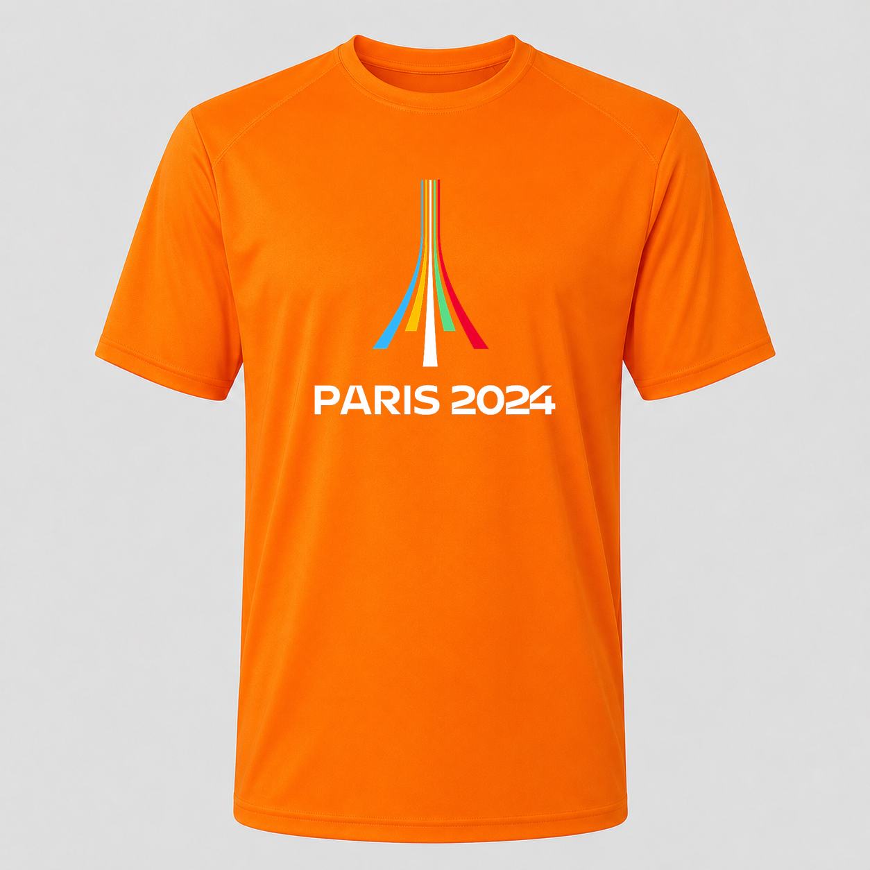 Men's Paris 2024 Olympics White Performance T-Shirt - Orange