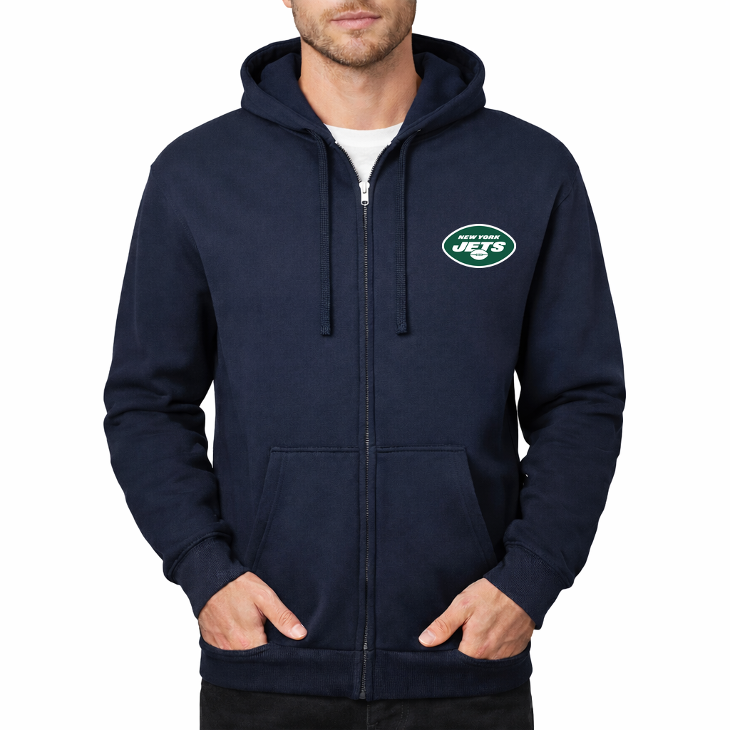 Men's New York Jets Zipper Hoodie - Navy