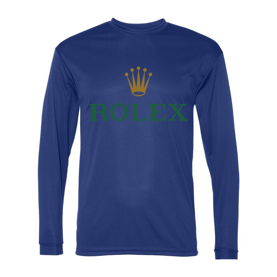 Men's Rolex Polyester Long Sleeve T-Shirt - Royal Blue