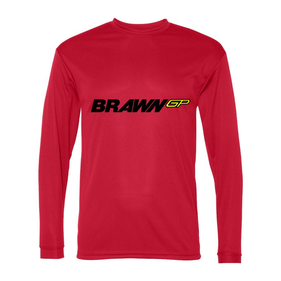 Men's Brawn GP Polyester Long Sleeve T-Shirt - Red