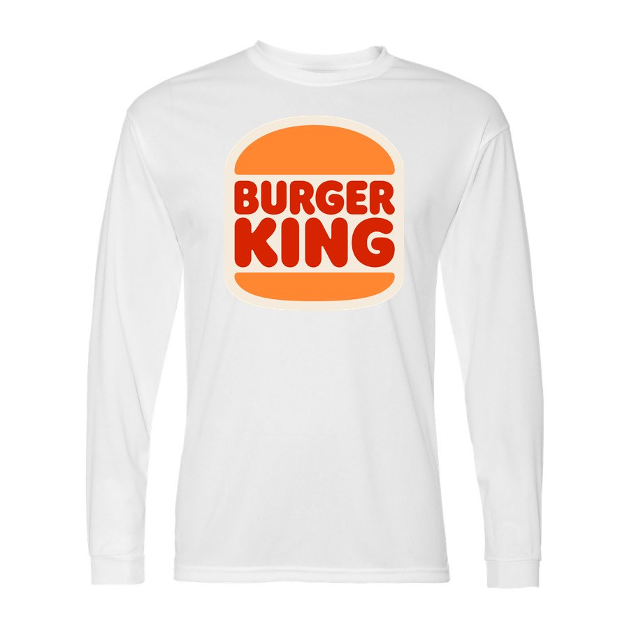 Men's Burger King Polyester Long Sleeve T-Shirt - White