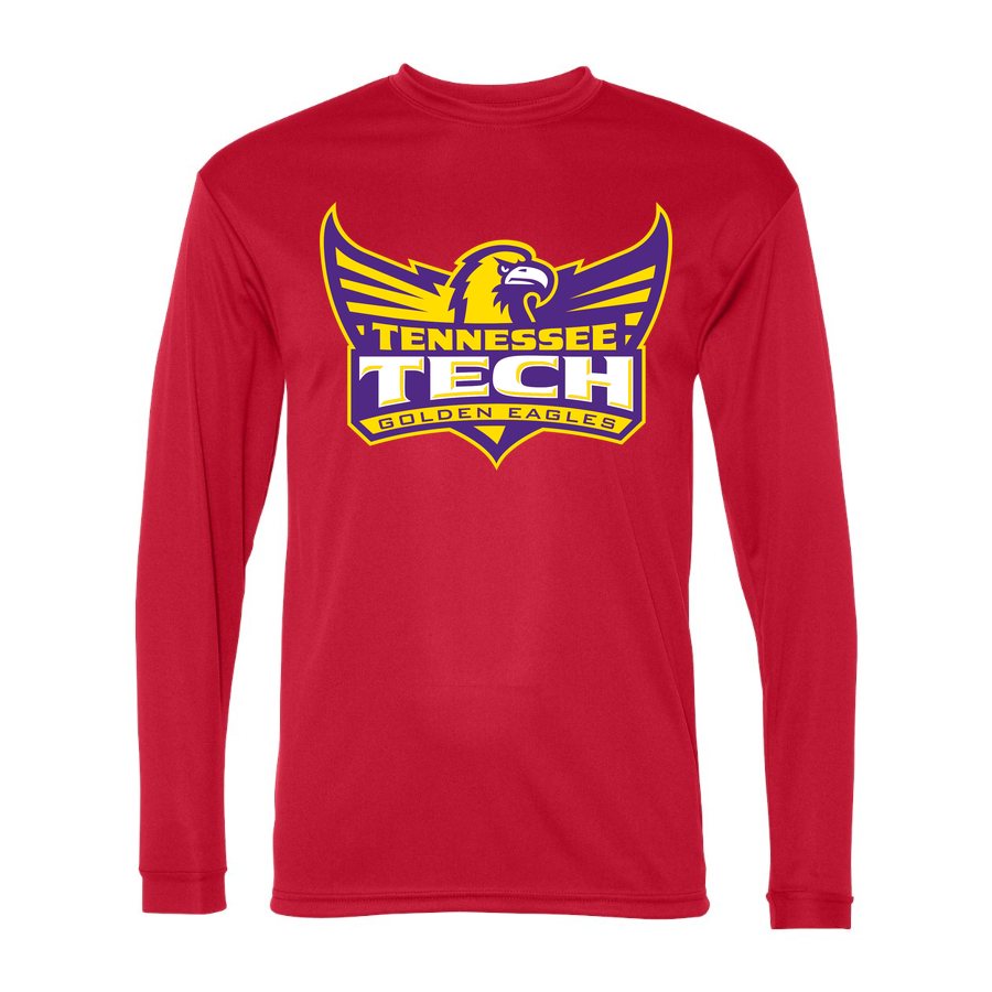 Men's Tennessee Tech Golden Eagles Polyester Long Sleeve T-Shirt - Red