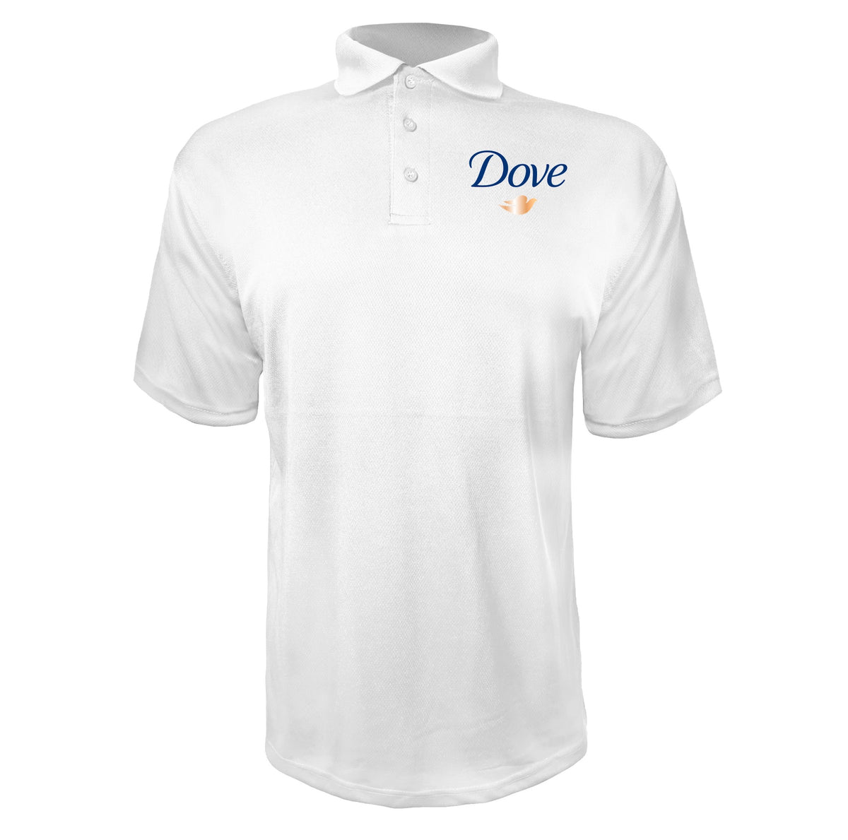 Dove men's polyester polo in White