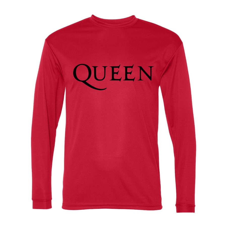 Men's Queen Polyester Long Sleeve T-Shirt - Red