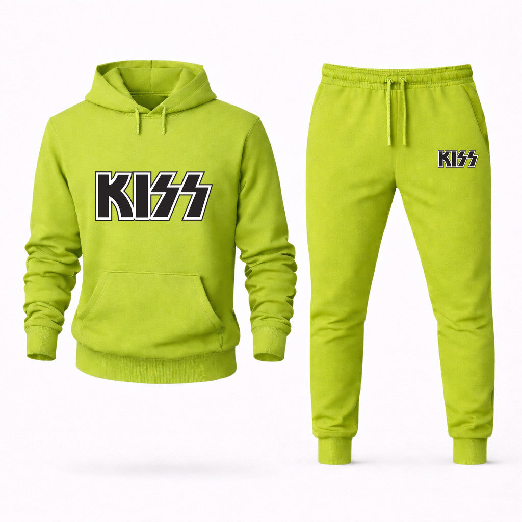 KISS Hoodie and Joggers Set - Lime Green