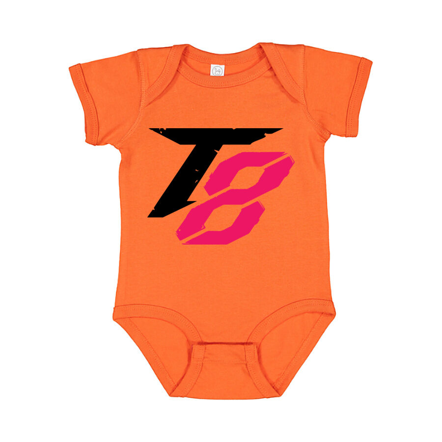 Tekken 8 Black Logo Baby Romper Onesie - Orange