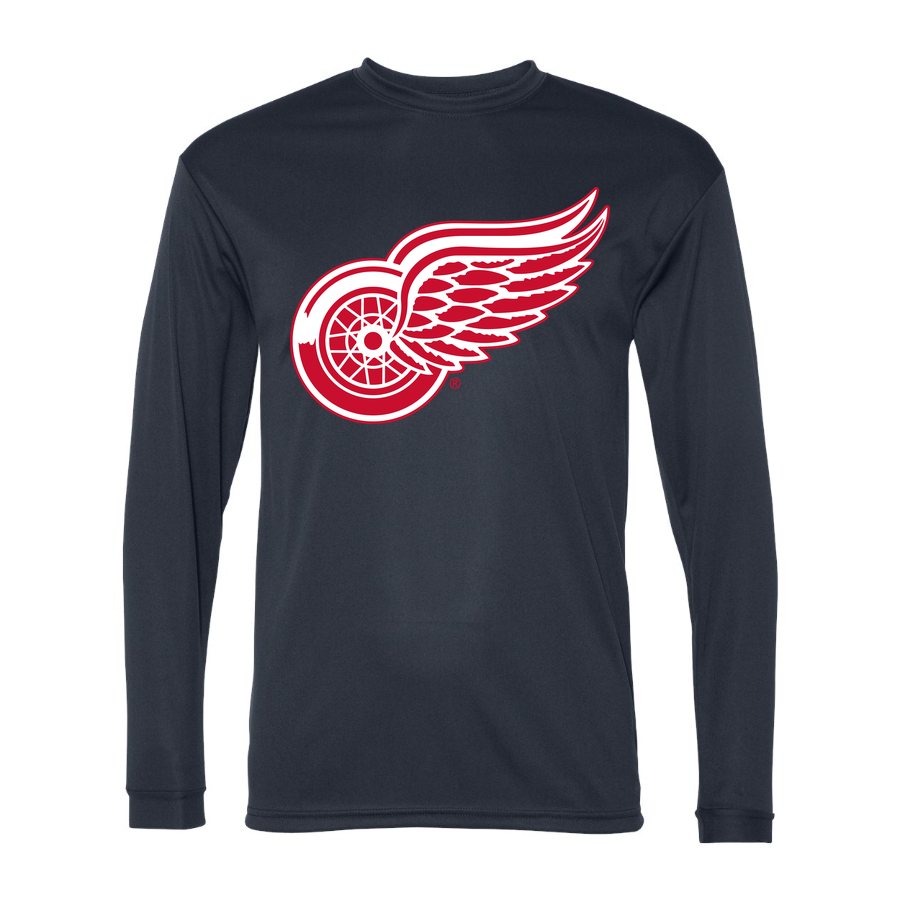 Men's Detroit Red Wings Polyester Long Sleeve T-Shirt - Navy
