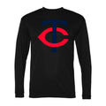 Men's Minnesota Twins Polyester Long Sleeve T-Shirt - Black