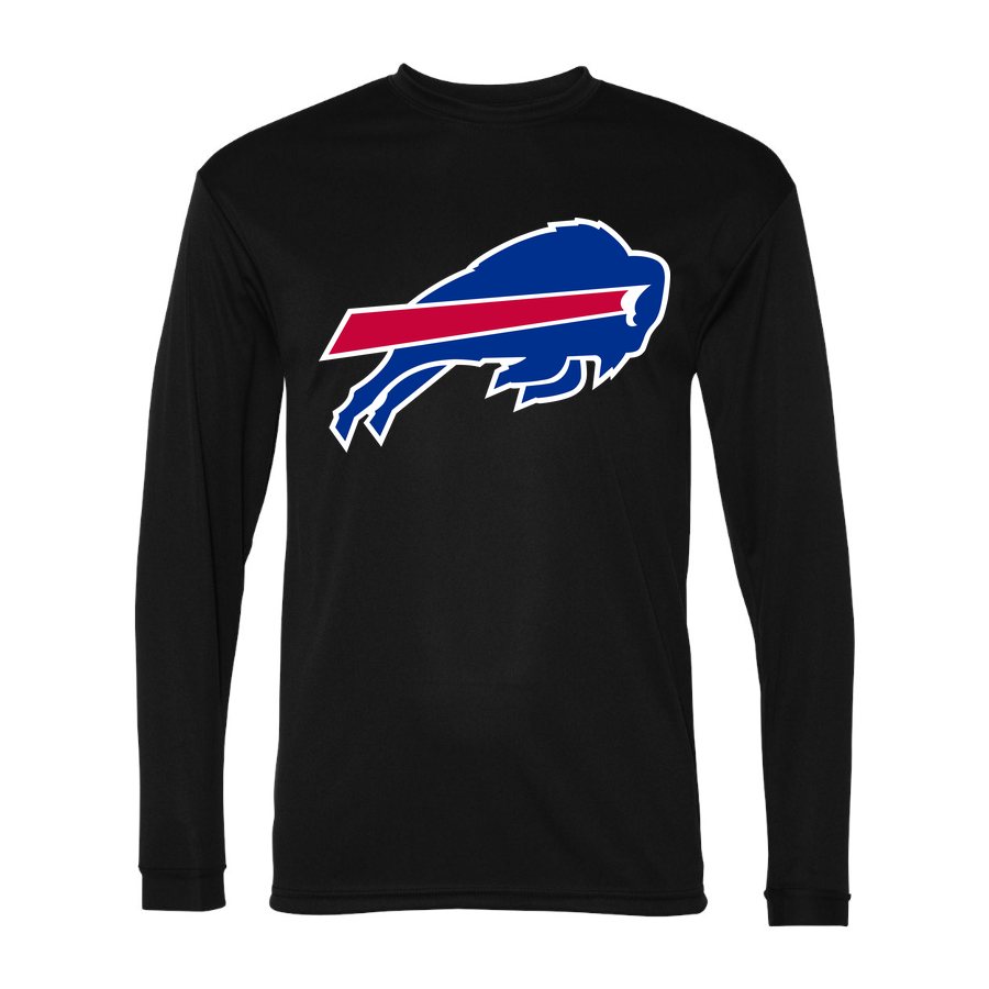 Men's Buffalo Bills Polyester Long Sleeve T-Shirt - Black