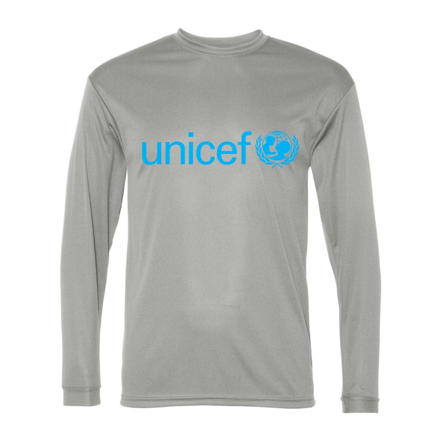 Men's UNICEF Polyester Long Sleeve T-Shirt - Silver