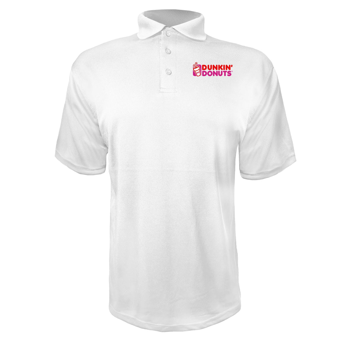 Dunkin' Donuts men's polyester polo in White