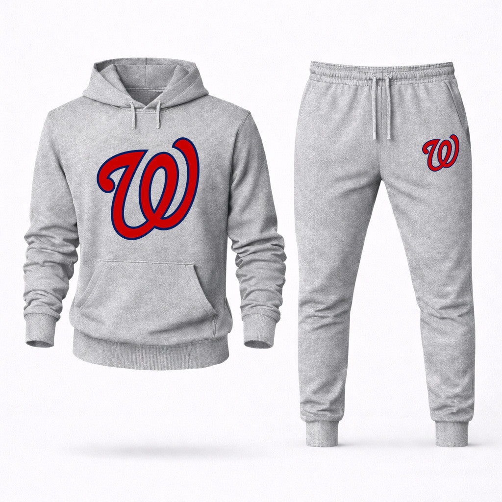 Washington Nationals Hoodie and Joggers Set - Grey