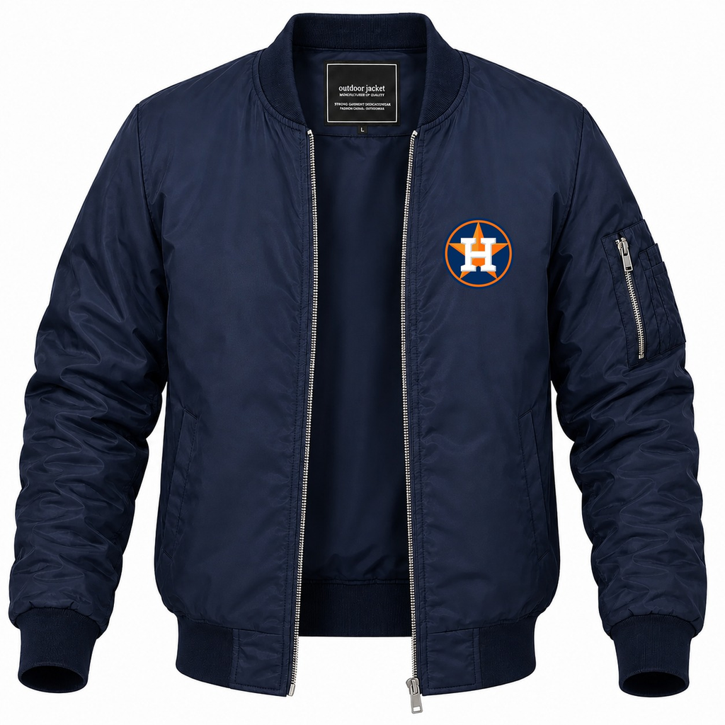 Men's Houston Astros Lightweight Bomber Jacket - Navy