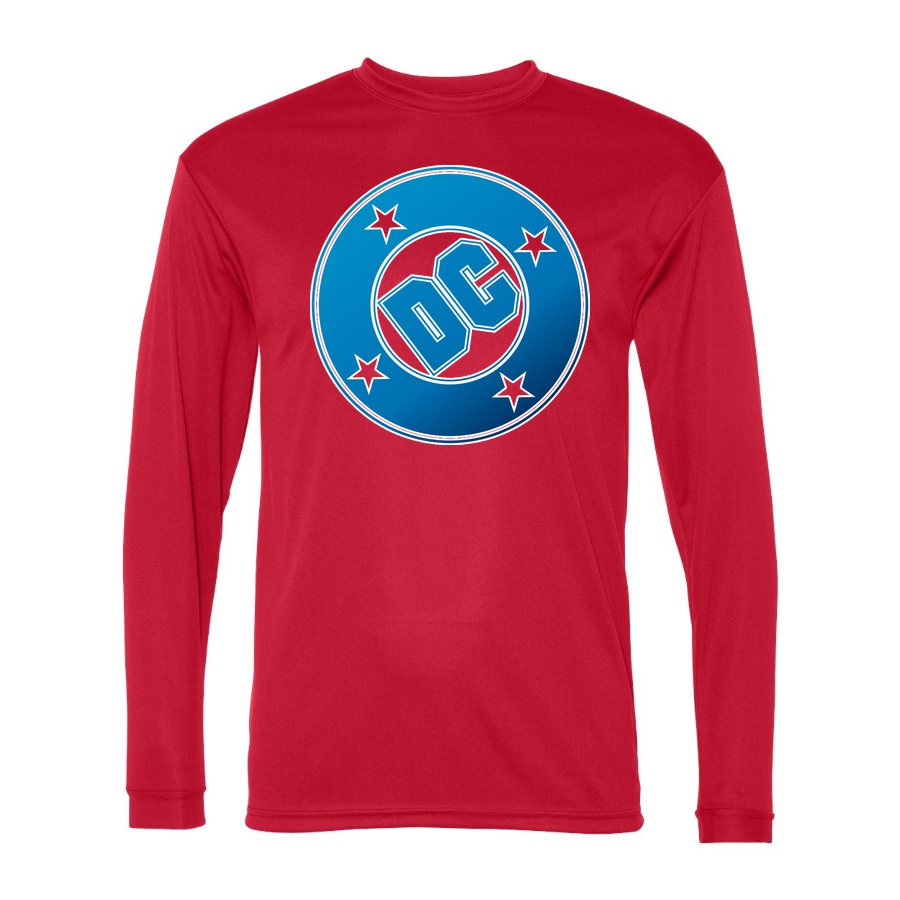 Men's DC Comics Polyester Long Sleeve T-Shirt - Red