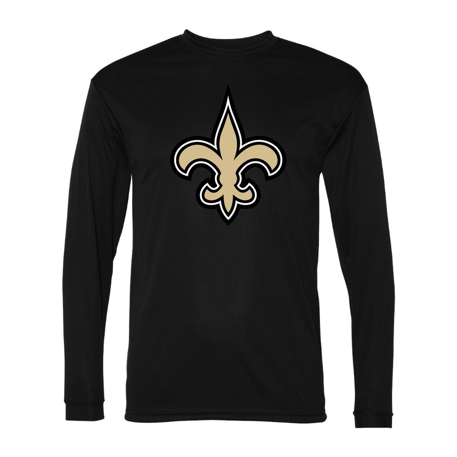 Men's New Orleans Saints Polyester Long Sleeve T-Shirt - Black