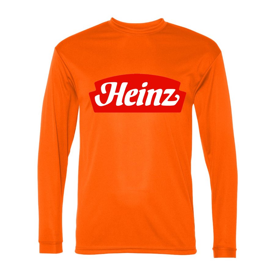 Men's Heinz food Polyester Long Sleeve T-Shirt - Safety Orange