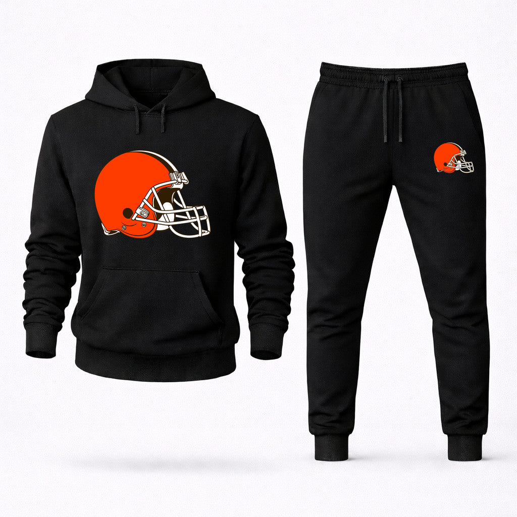 Cleveland Browns Hoodie and Joggers Set - Black
